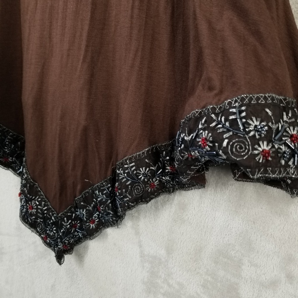 Vtg Forever 21 Babydoll Top Women L Embroidery Beaded Boho Coquette Festival Y2K - Picture 5 of 10